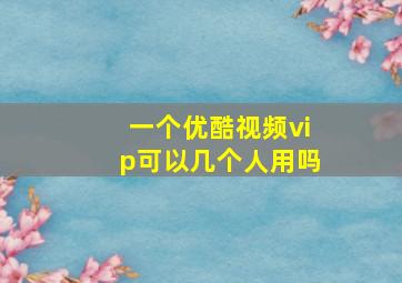 一个优酷视频vip可以几个人用吗