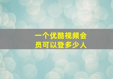 一个优酷视频会员可以登多少人