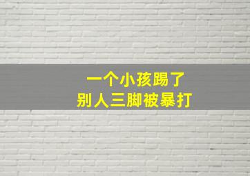 一个小孩踢了别人三脚被暴打