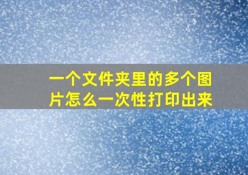 一个文件夹里的多个图片怎么一次性打印出来