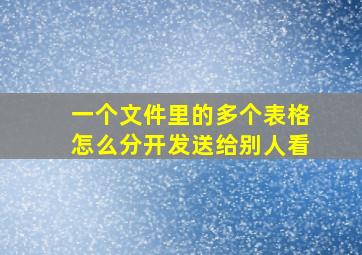 一个文件里的多个表格怎么分开发送给别人看