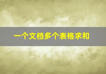 一个文档多个表格求和