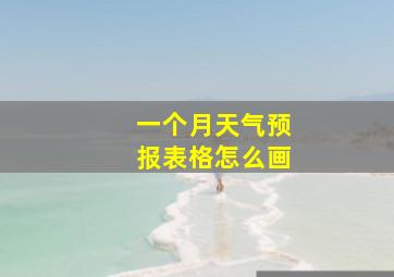 一个月天气预报表格怎么画