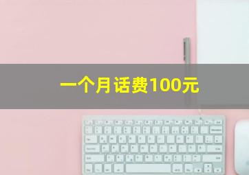 一个月话费100元