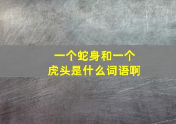 一个蛇身和一个虎头是什么词语啊