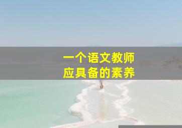 一个语文教师应具备的素养