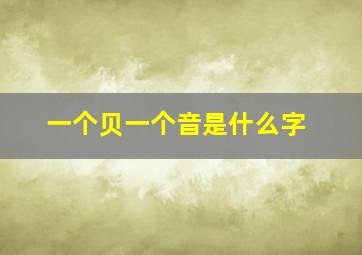 一个贝一个音是什么字