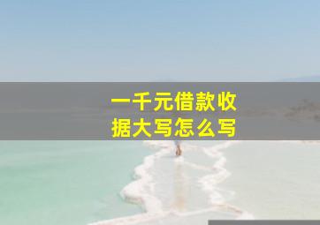 一千元借款收据大写怎么写