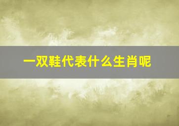 一双鞋代表什么生肖呢