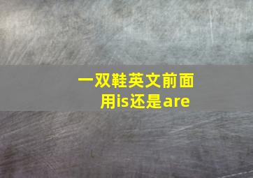 一双鞋英文前面用is还是are