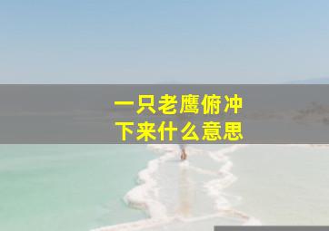 一只老鹰俯冲下来什么意思