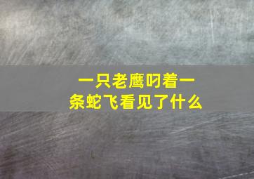 一只老鹰叼着一条蛇飞看见了什么