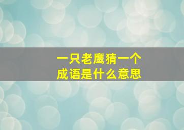 一只老鹰猜一个成语是什么意思