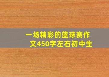 一场精彩的篮球赛作文450字左右初中生