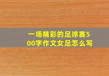 一场精彩的足球赛500字作文女足怎么写