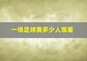 一场足球赛多少人观看