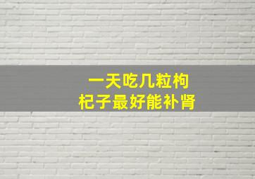 一天吃几粒枸杞子最好能补肾