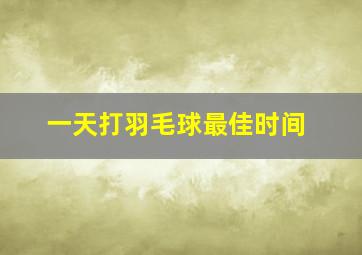 一天打羽毛球最佳时间