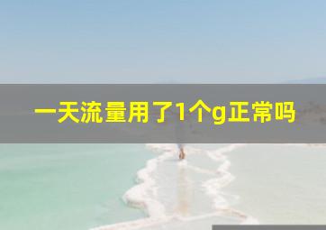 一天流量用了1个g正常吗