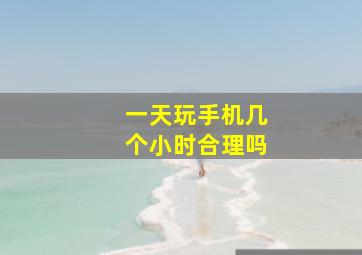 一天玩手机几个小时合理吗