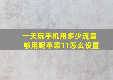 一天玩手机用多少流量够用呢苹果11怎么设置