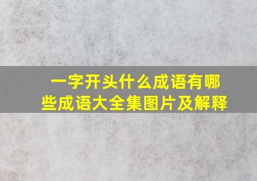 一字开头什么成语有哪些成语大全集图片及解释