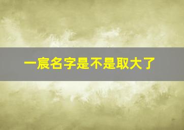 一宸名字是不是取大了