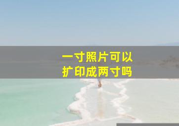 一寸照片可以扩印成两寸吗