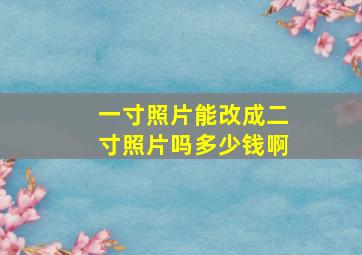 一寸照片能改成二寸照片吗多少钱啊