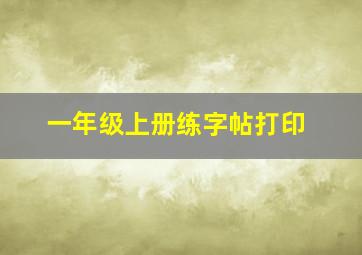 一年级上册练字帖打印