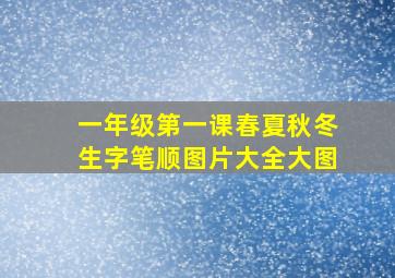 一年级第一课春夏秋冬生字笔顺图片大全大图