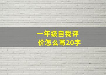 一年级自我评价怎么写20字