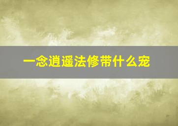 一念逍遥法修带什么宠