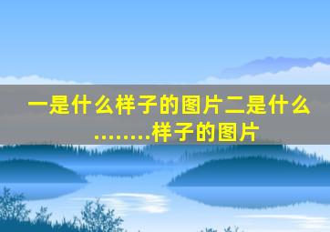 一是什么样子的图片二是什么........样子的图片