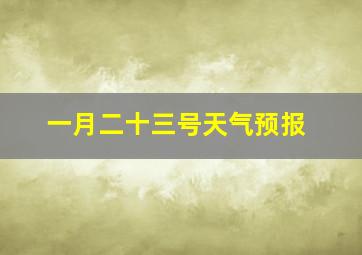 一月二十三号天气预报