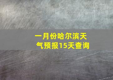 一月份哈尔滨天气预报15天查询