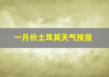 一月份土耳其天气预报