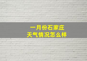 一月份石家庄天气情况怎么样