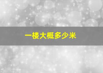 一楼大概多少米