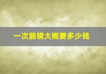 一次肠镜大概要多少钱