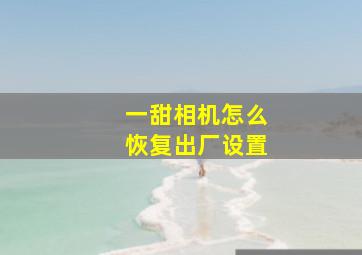 一甜相机怎么恢复出厂设置