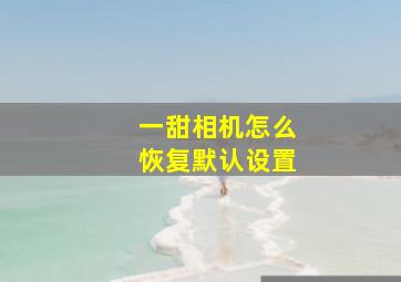 一甜相机怎么恢复默认设置