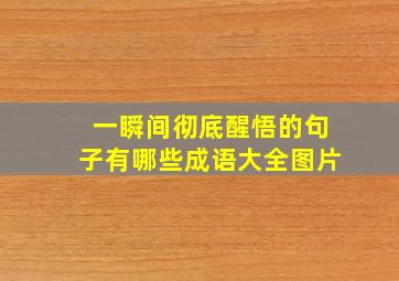 一瞬间彻底醒悟的句子有哪些成语大全图片