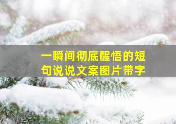 一瞬间彻底醒悟的短句说说文案图片带字