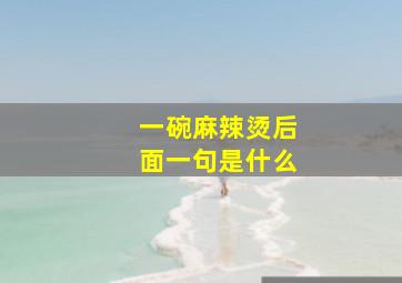 一碗麻辣烫后面一句是什么