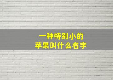 一种特别小的苹果叫什么名字