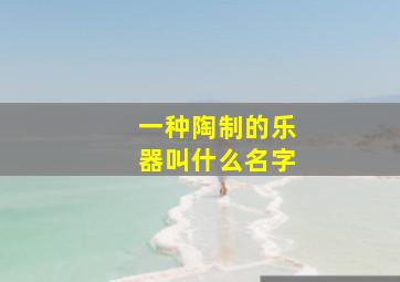 一种陶制的乐器叫什么名字