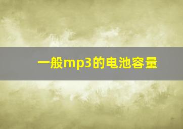 一般mp3的电池容量