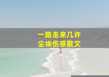 一路走来几许尘埃伤感散文