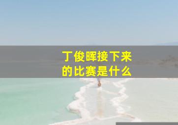 丁俊晖接下来的比赛是什么